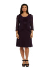 R&M Richards Short Cocktail Jacket Dress Plum - The Dress Outlet R&M Richards