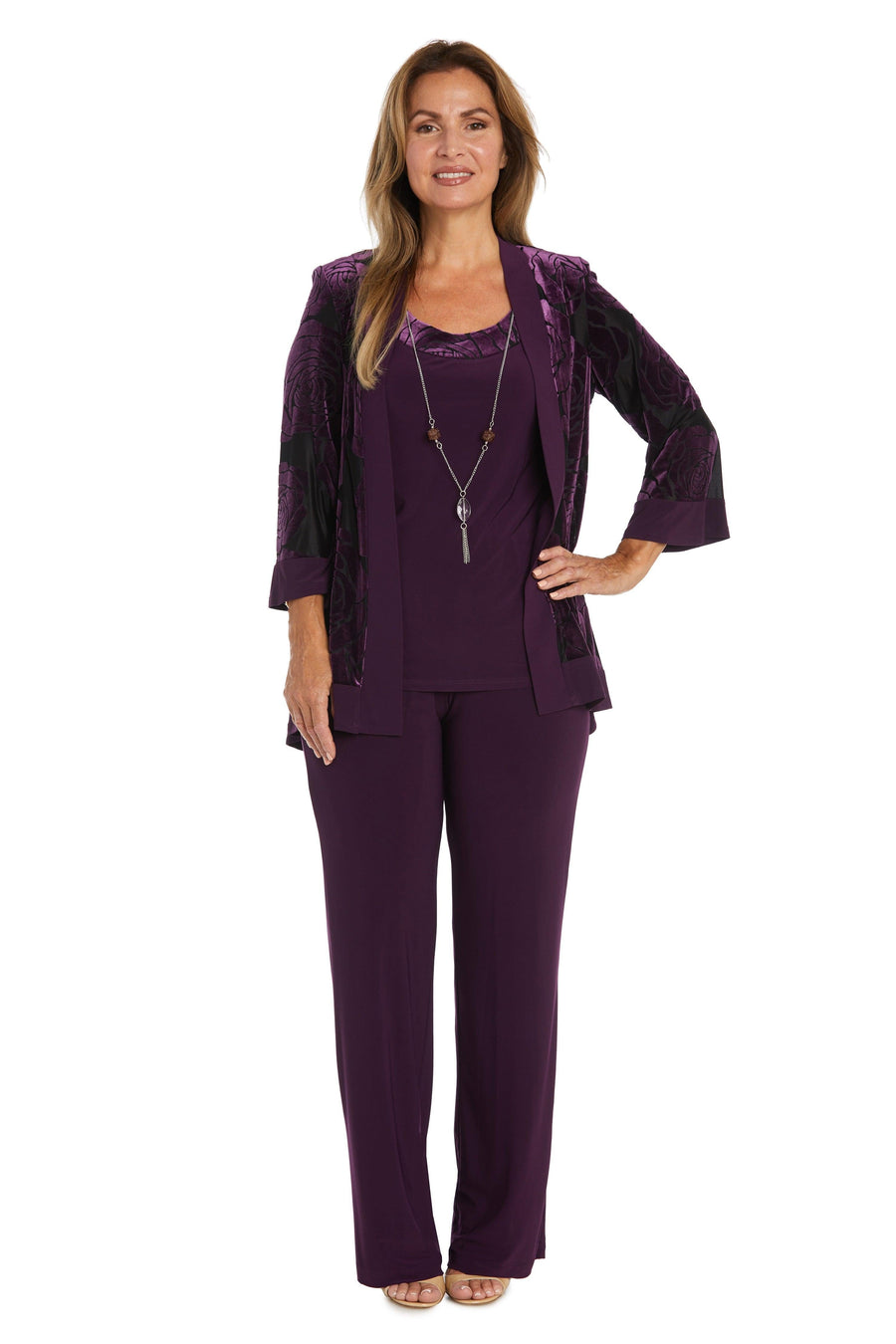 R&M Richards Formal Black Pant suit 9017 - The Dress Outlet