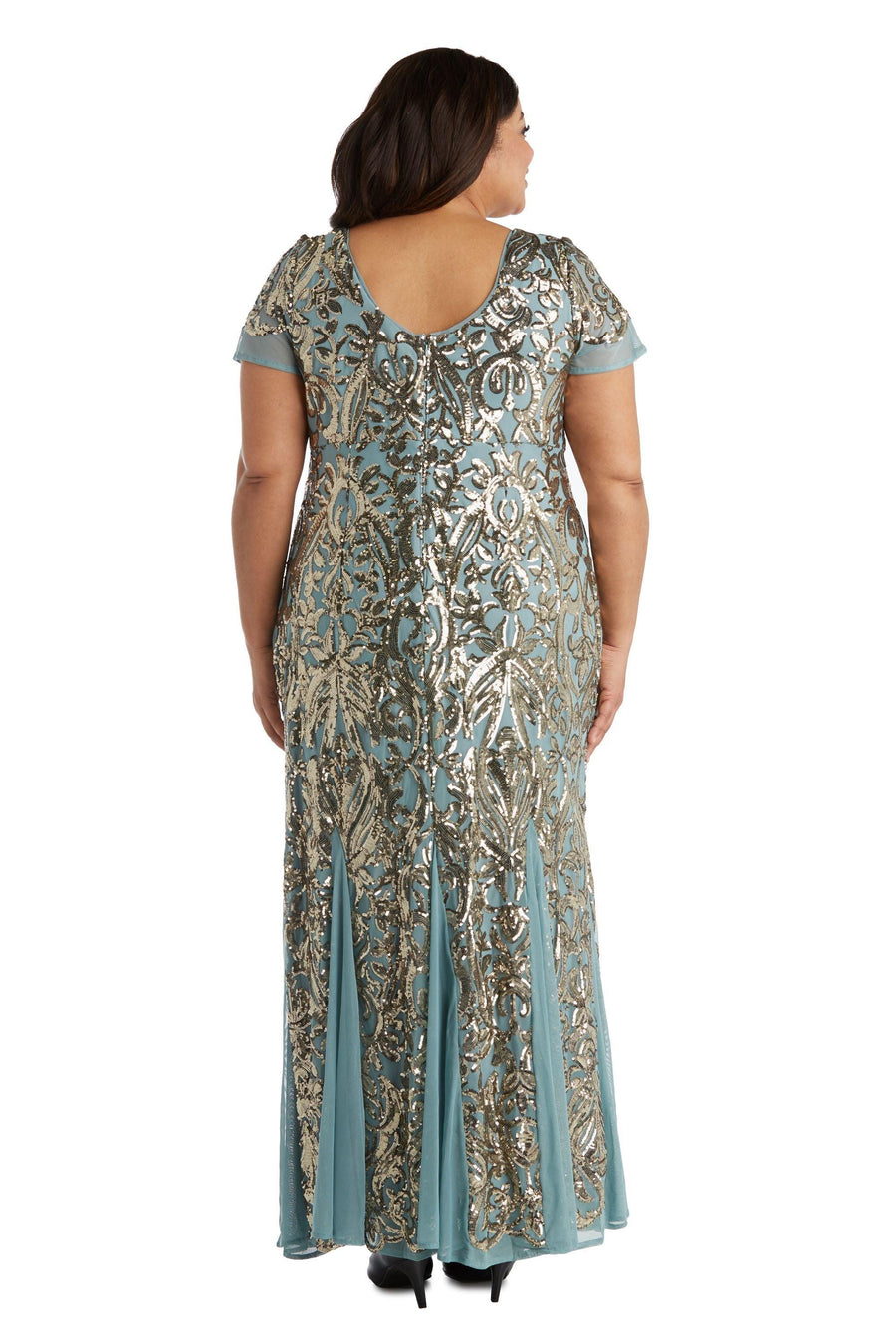 R&M Richards Long Plus Size Formal Dress 5515W - The Dress Outlet