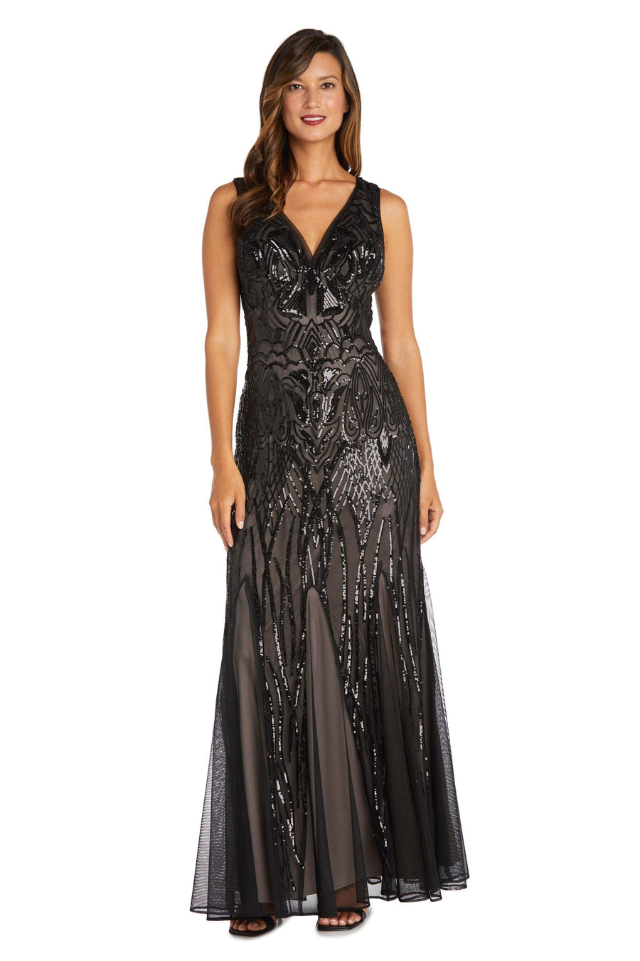 R&M Richards Long Sleeveless Formal Dress 9009 - The Dress Outlet