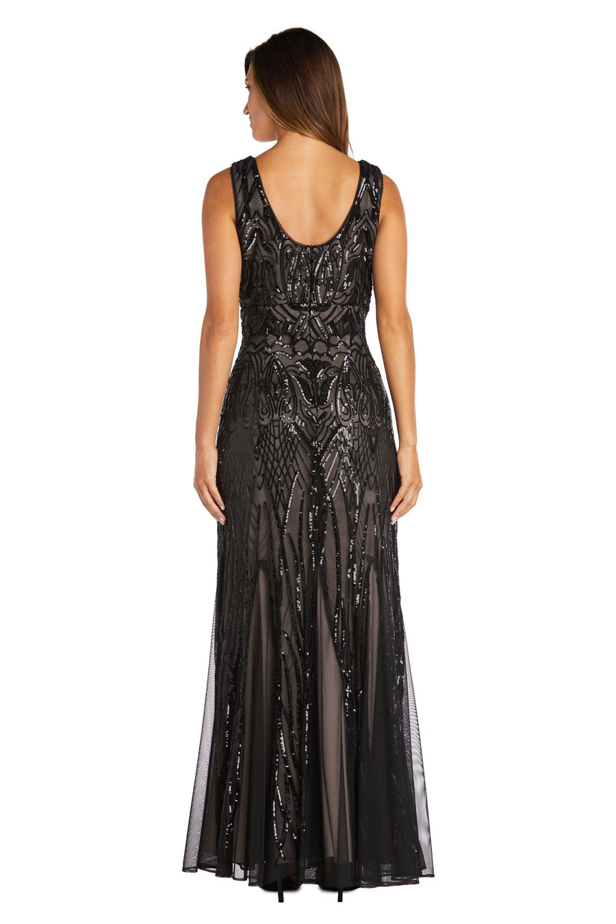 R&M Richards Long Sleeveless Formal Dress 9009 - The Dress Outlet