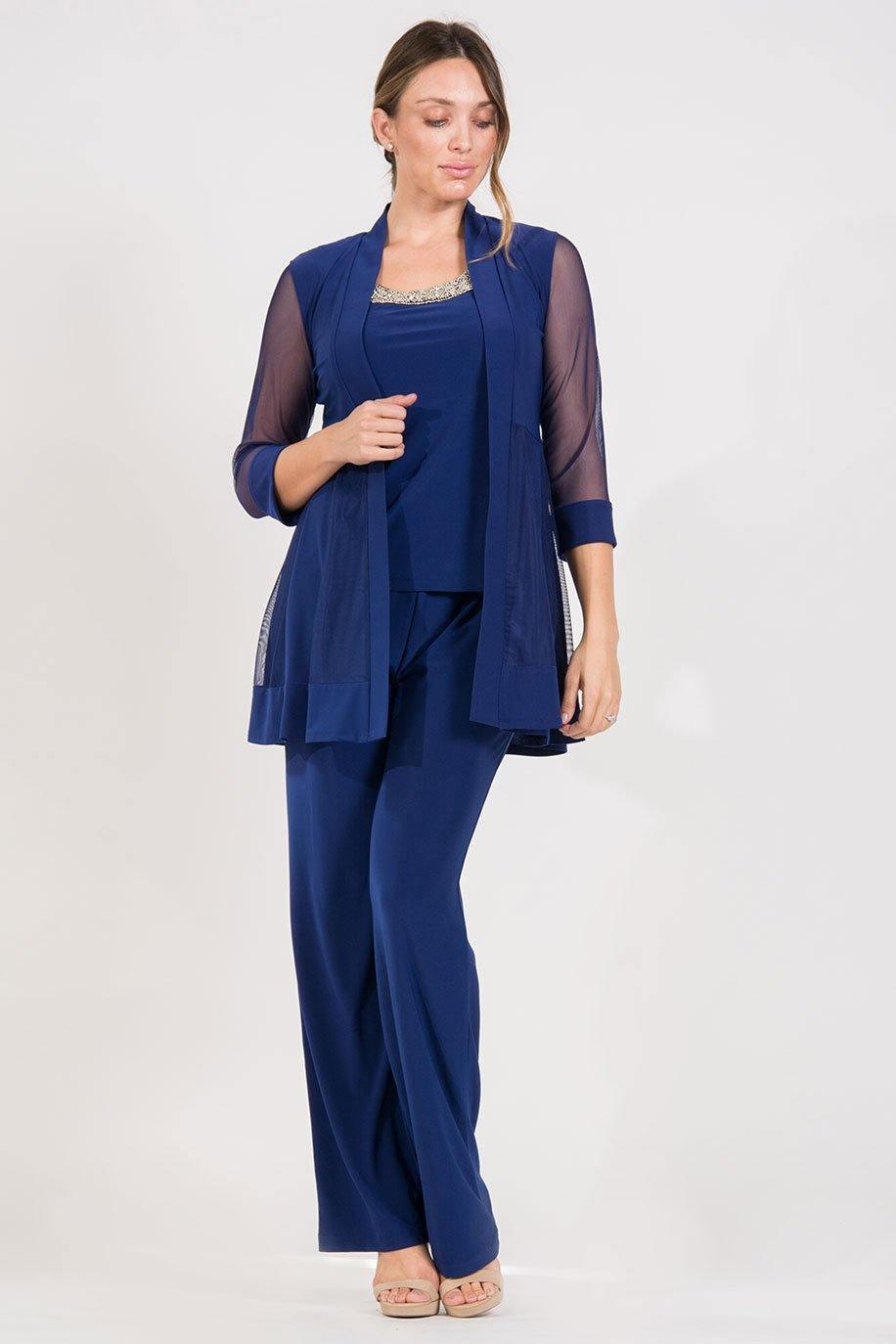 R&M Richards Mother of the Bride Formal Pants Suit Royal