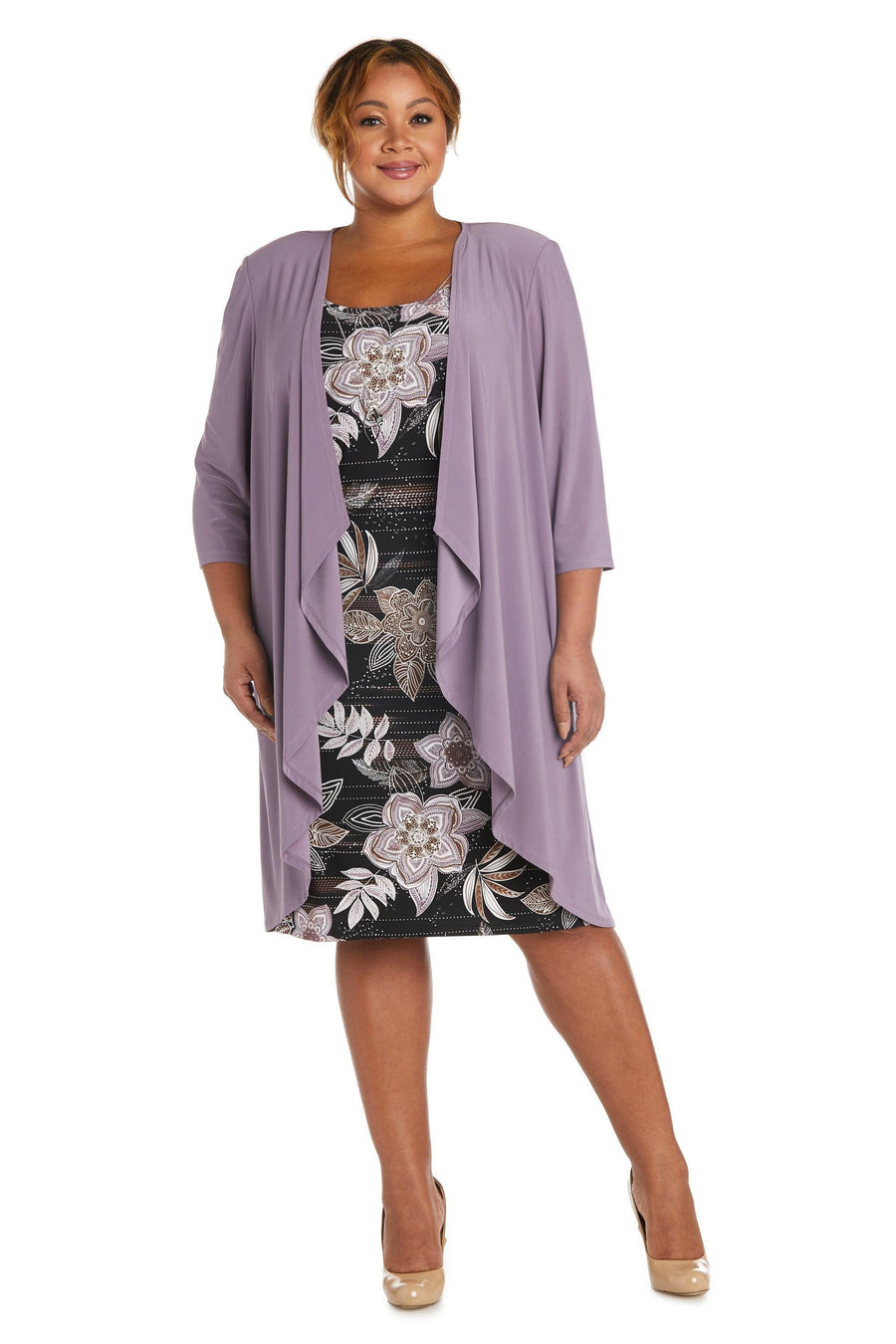 R&M Richards Short Cocktail Print Jacket Dress 7897W - The Dress Outlet