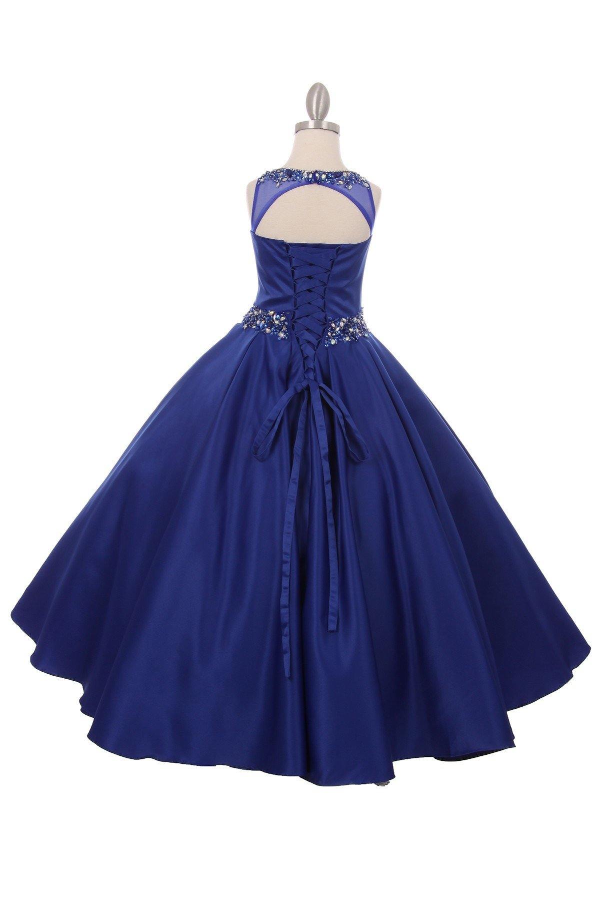 Satin and Sequin Ball Gown Flower Girl Dess | Dress Outlet – The Dress ...