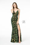 Sequin and Glitter Long Prom Dress - The Dress Outlet Elizabeth K