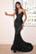 Cinderella Divine J810 Formal Long Corset Prom Dress Black