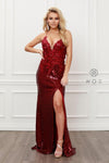 Sexy Long Burgundy Mermaid Dress - The Dress Outlet