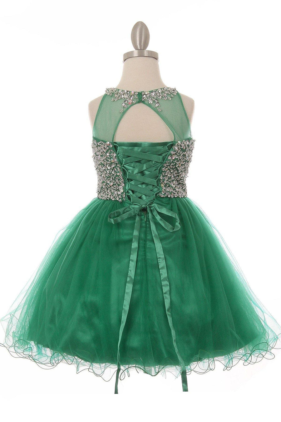 Short Beaded and Tulle Party Dress Flower Girl - The Dress Outlet Cinderella Couture