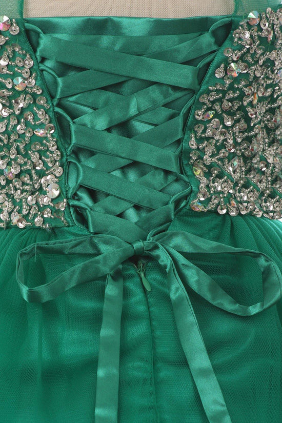 Emerald Short Beaded and Tulle Party Dress Flower Girl for $80.99 – The ...