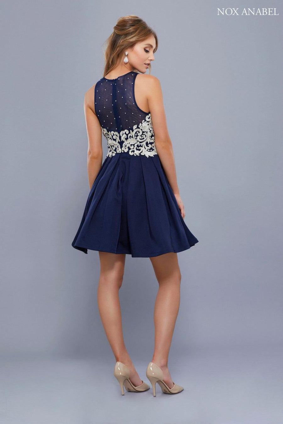 Short Embellished Formal Prom Homecoming Dress - The Dress Outlet Nox Anabel