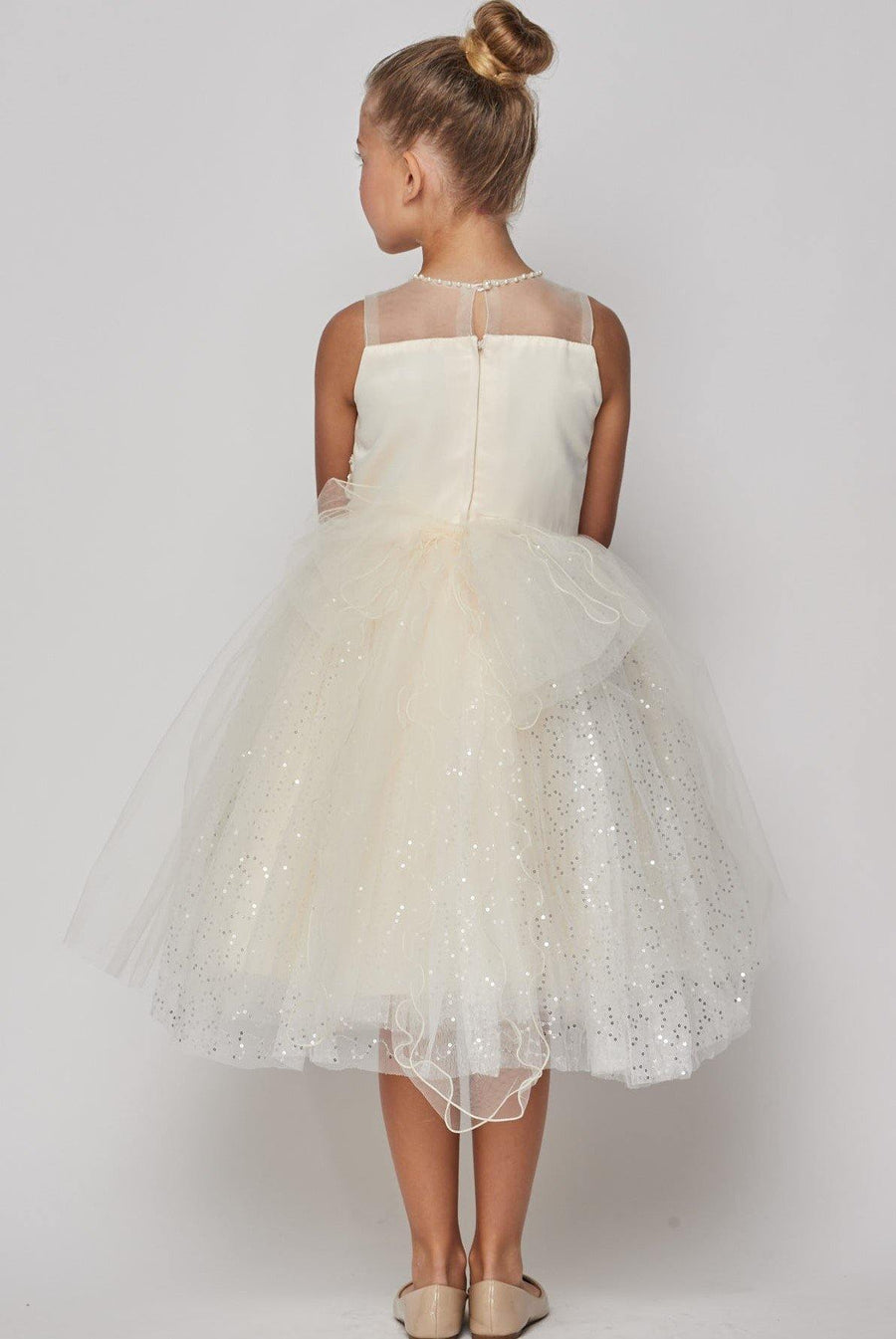 Short Embellished Gown Flower Girls Dress - The Dress Outlet Cinderella Couture