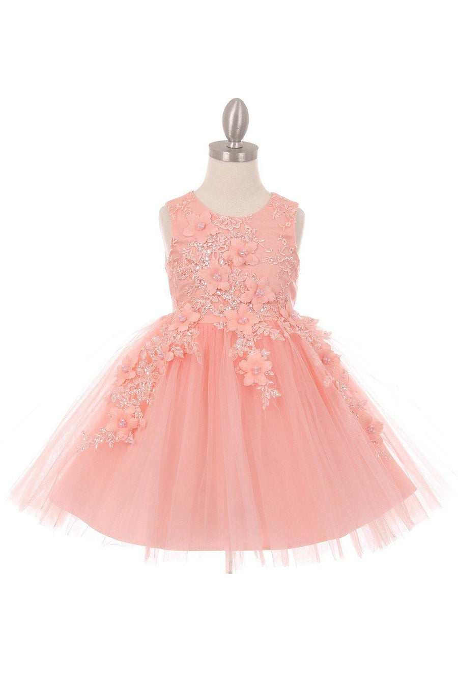 Short Embellished Gown Flower Girls Dress - The Dress Outlet Cinderella Couture