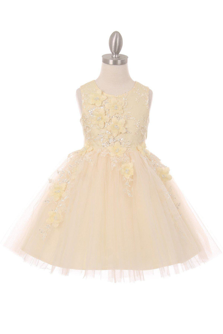 Short Embellished Gown Flower Girls Dress - The Dress Outlet Cinderella Couture