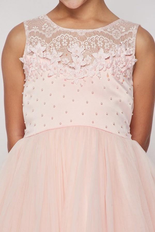 Short Embellished Gown Flowers Girl Dress - The Dress Outlet Cinderella Couture