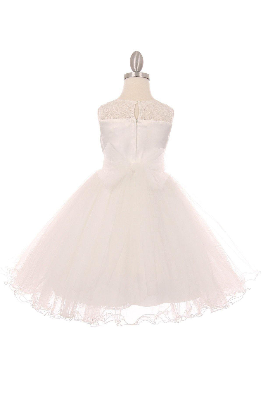 Short Embellished Gown Flowers Girl Dress - The Dress Outlet Cinderella Couture