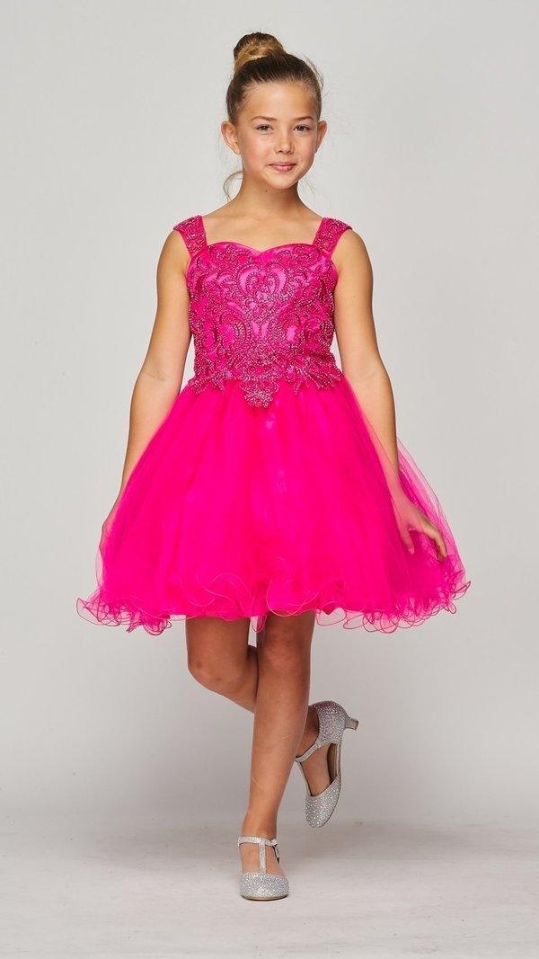 Short Flower Girl Dress Sleeveless - The Dress Outlet