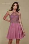 Short Halter Neck Homecoming Prom Dress - The Dress Outlet Nox Anabel