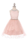 Short Halter Style Lace and Rhinestone Flower Girl Dress - The Dress Outlet Cinderella Couture