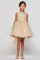 Short High Low Floral and Tulle Flower Girls Dress - The Dress Outlet Cinderella Couture