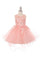 Short High Low Floral and Tulle Flower Girls Dress - The Dress Outlet Cinderella Couture