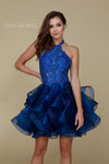 Short High Neck Tiered Prom Homecoming Dress - The Dress Outlet Nox Anabel