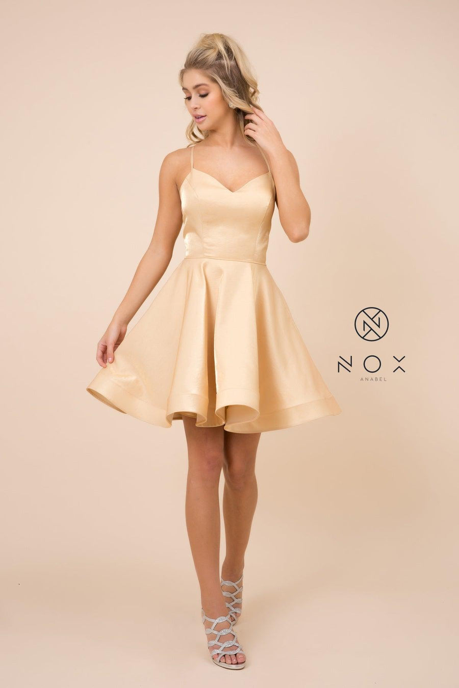 Short Homecoming Dress Sleeveless Cocktail - The Dress Outlet Nox Anabel