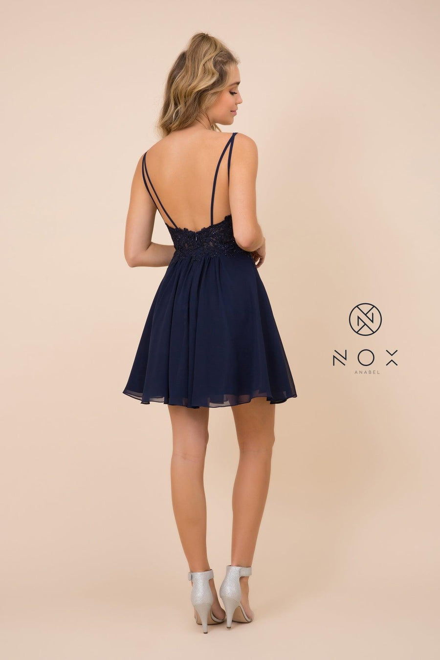 Short Homecoming Dress Sleeveless Cocktail - The Dress Outlet Nox Anabel