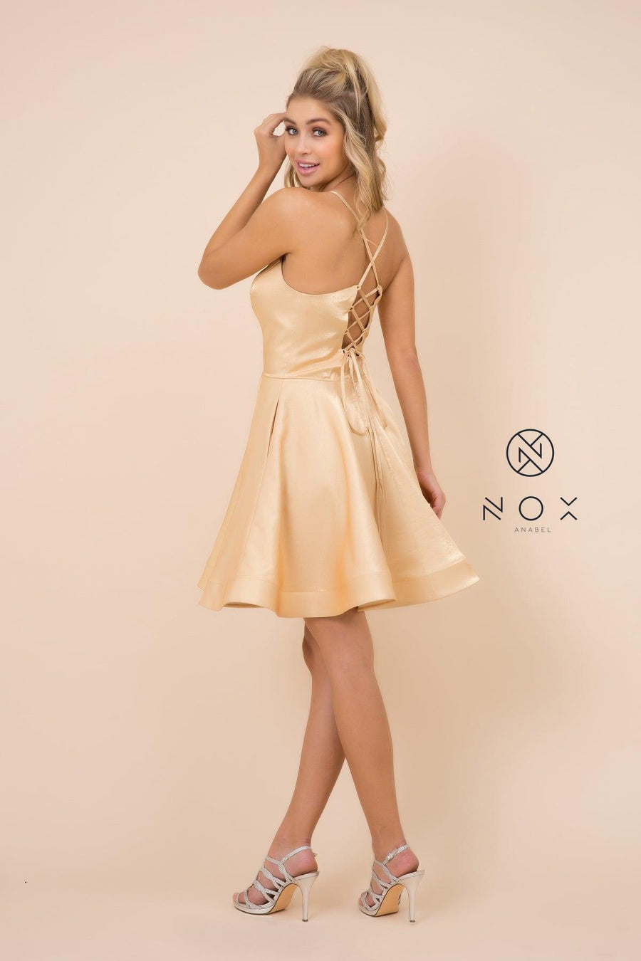 Short Homecoming Dress Sleeveless Cocktail - The Dress Outlet Nox Anabel