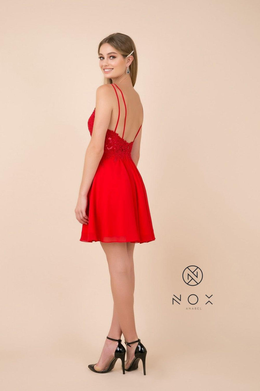 Short Homecoming Dress Sleeveless Cocktail - The Dress Outlet Nox Anabel