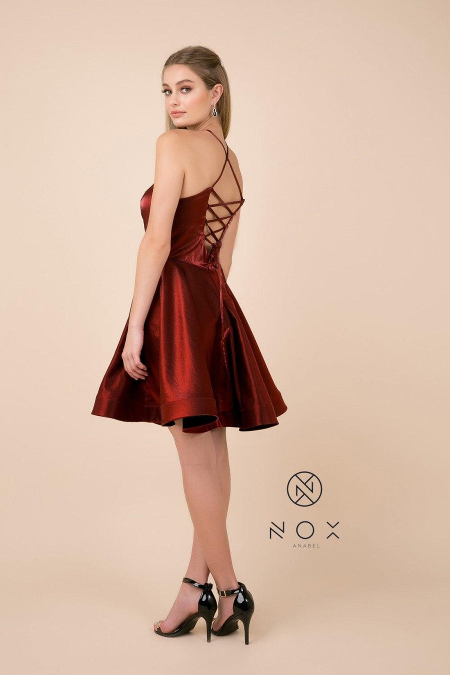 Short Homecoming Dress Sleeveless Cocktail - The Dress Outlet Nox Anabel