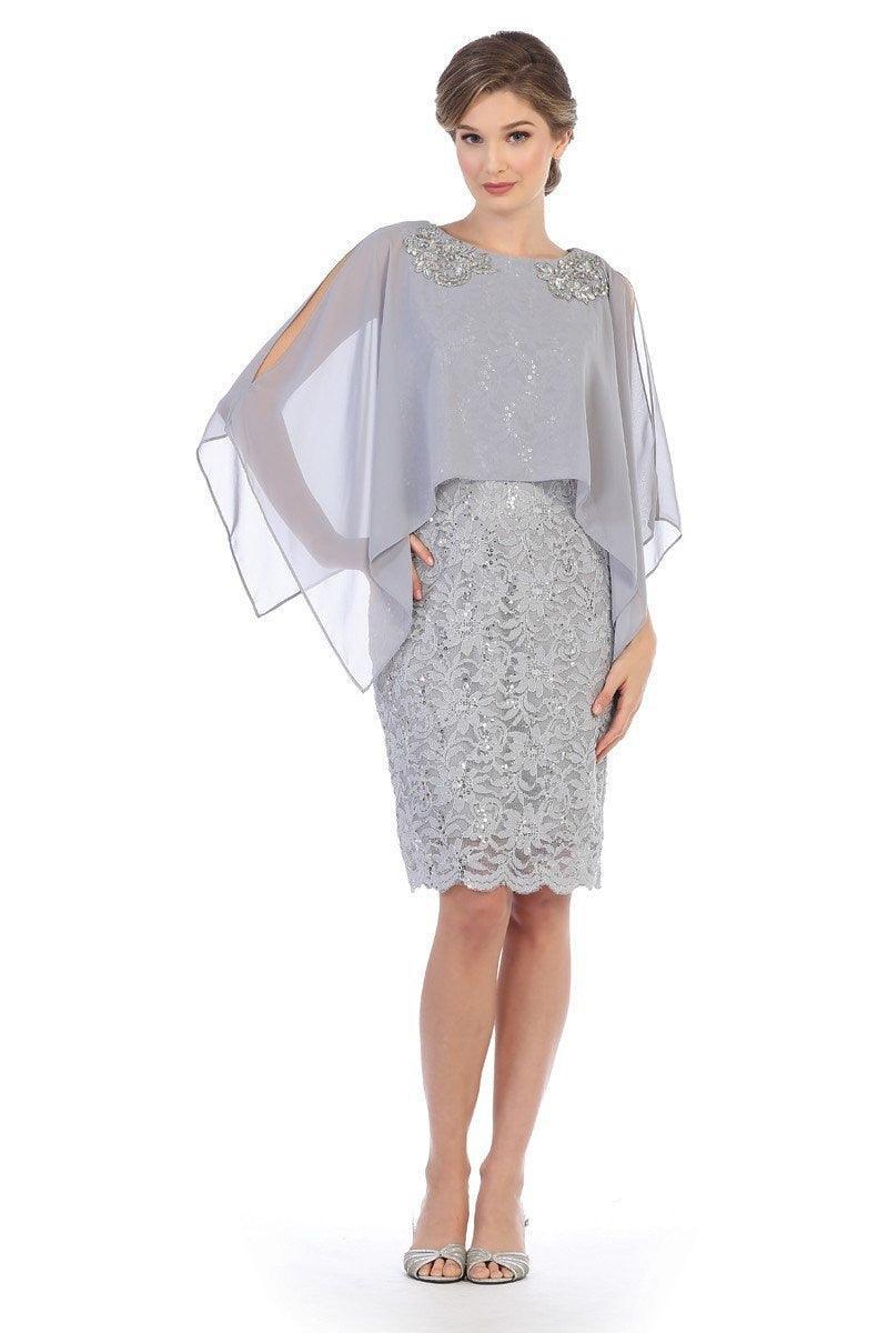 Short Mother of the Bride Cape Dress Sale