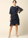 Short Mother of the Bride Chiffon Cocktail Dress - The Dress Outlet Eva Fashion