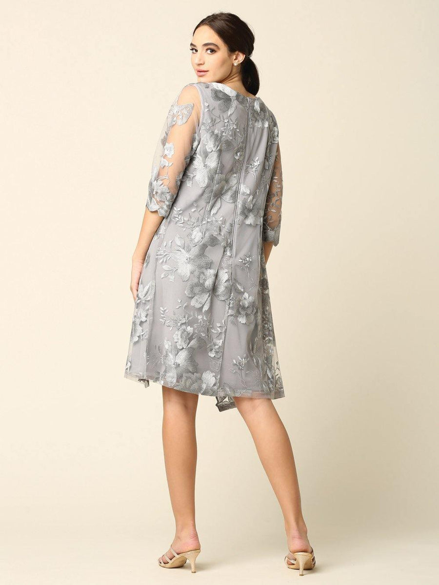 Short Mother of the Bride Chiffon Dress - The Dress Outlet Eva Fashion