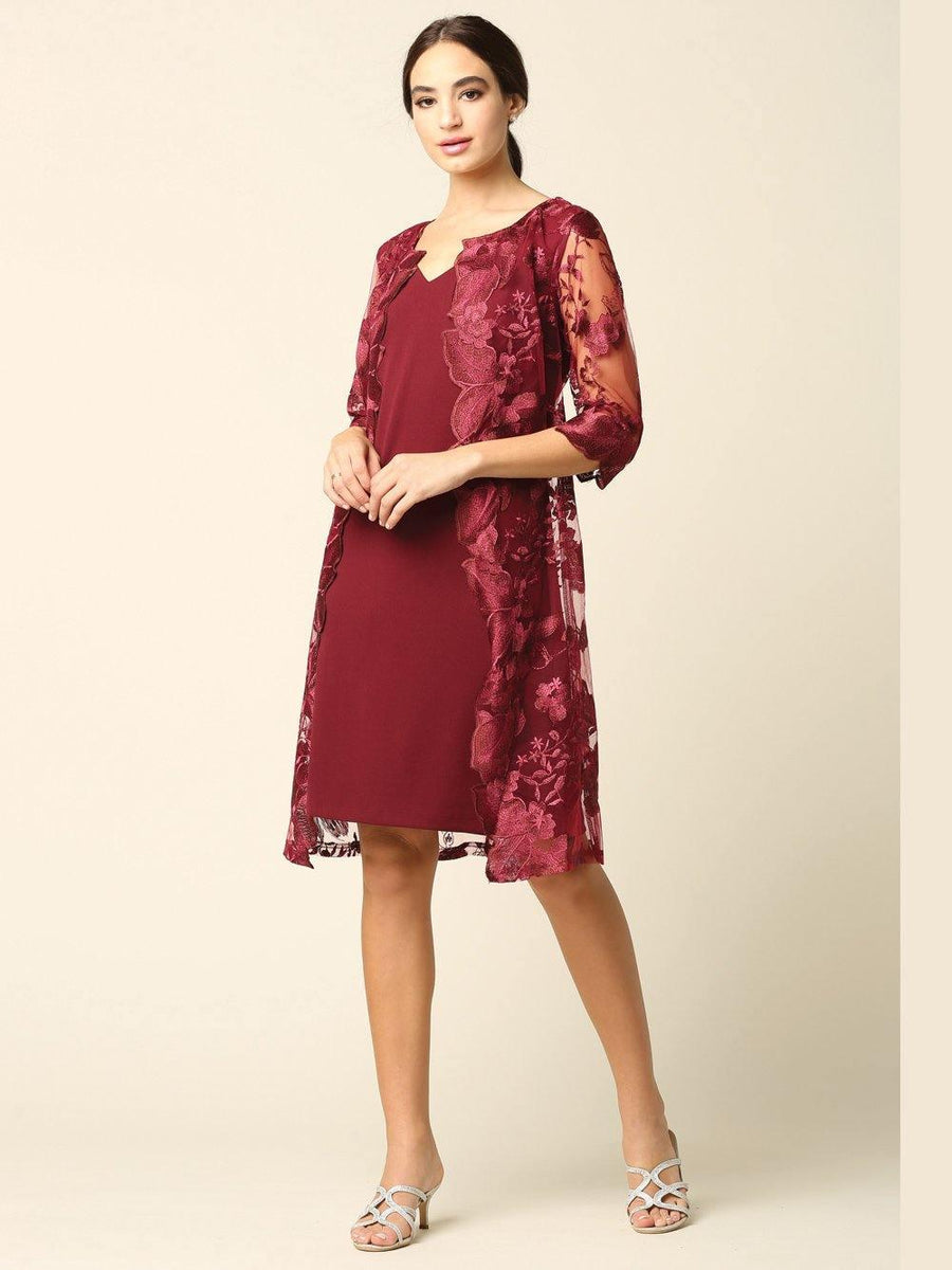 Short Mother of the Bride Chiffon Dress - The Dress Outlet Eva Fashion