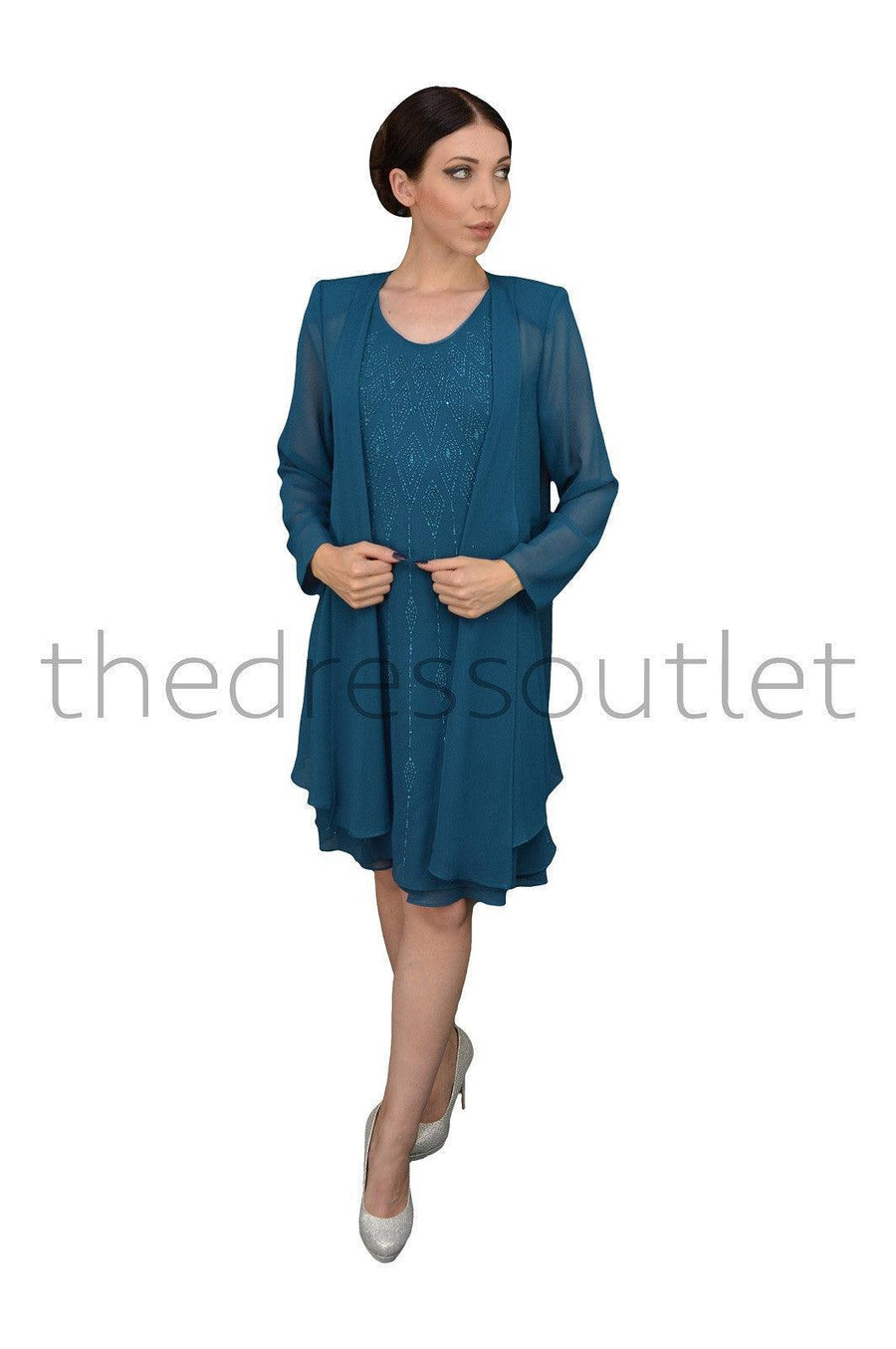 Short Mother of the Bride Formal Dress - The Dress Outlet Sally