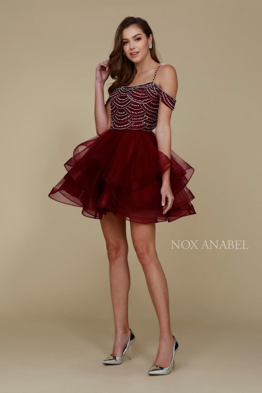 Short Off The Shoulder Prom Homecoming Dress - The Dress Outlet Nox Anabel