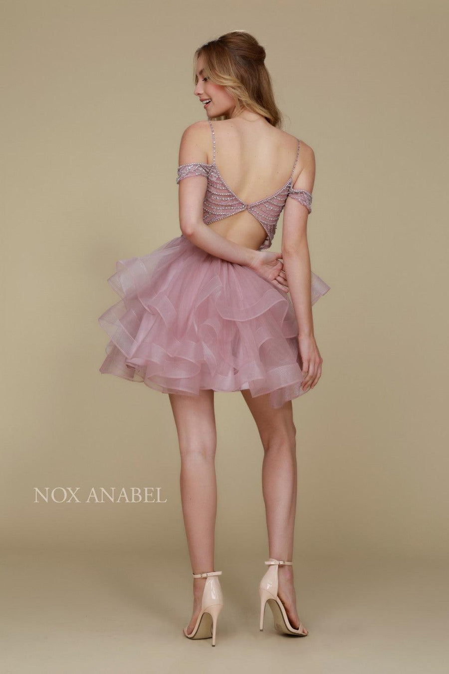 Short Off The Shoulder Prom Homecoming Dress - The Dress Outlet Nox Anabel