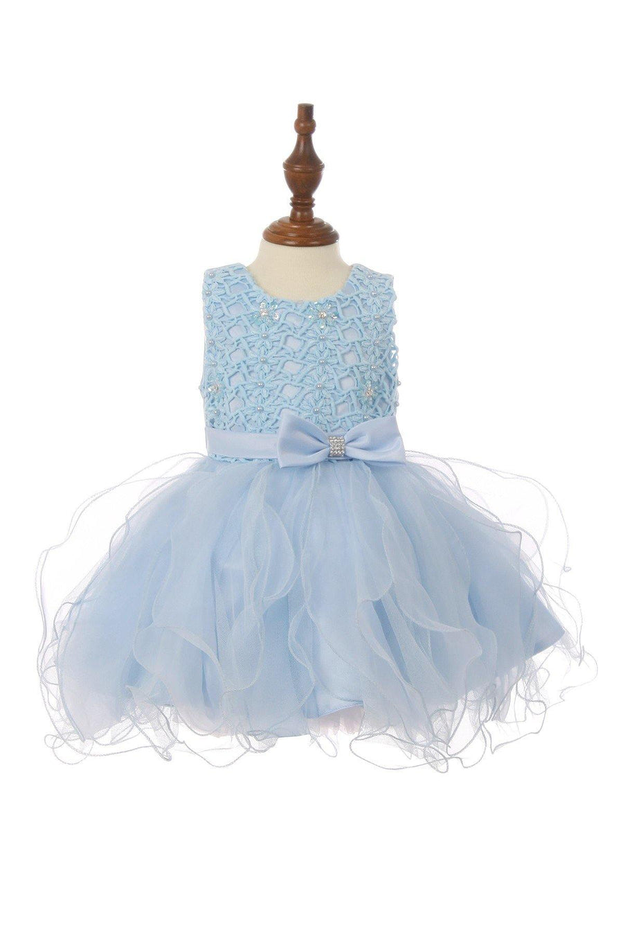 Short Party Sequin and Organza Flower Girls Dress - The Dress Outlet Cinderella Couture