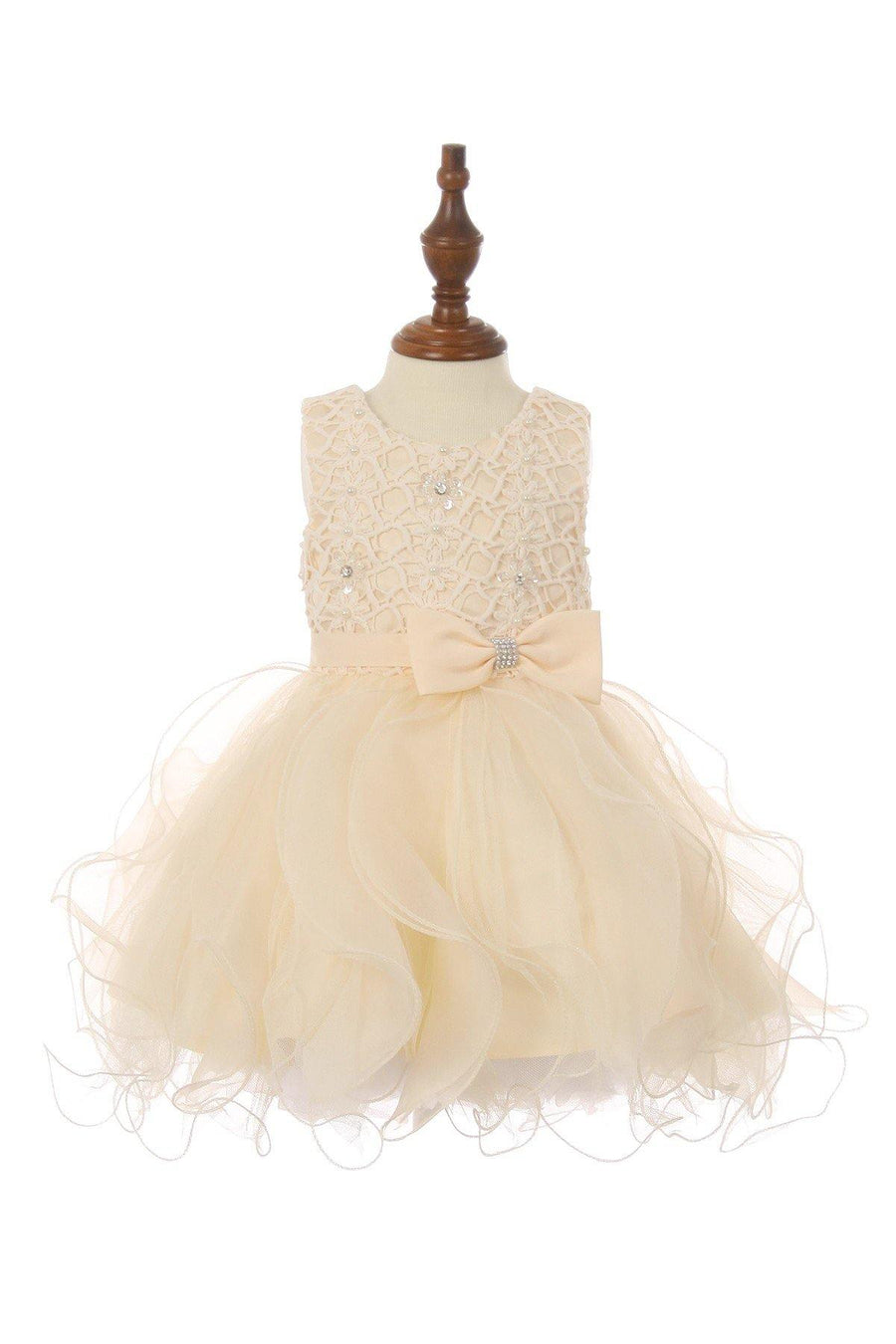 Short Party Sequin and Organza Flower Girls Dress - The Dress Outlet Cinderella Couture