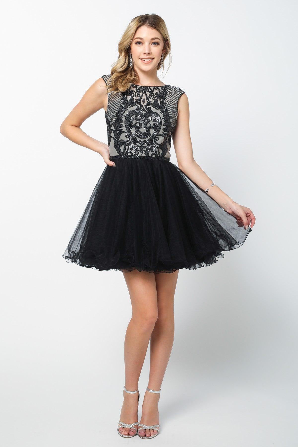Black Prom Short Dress Homecoming for $69.99 – The Dress Outlet