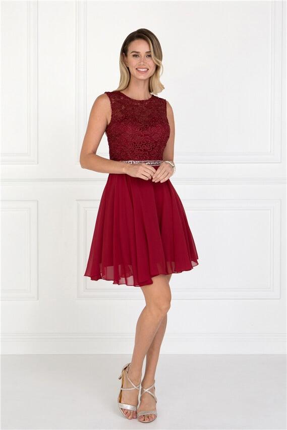 Short Sleeveless Cocktail Dress Formal - The Dress Outlet Elizabeth K