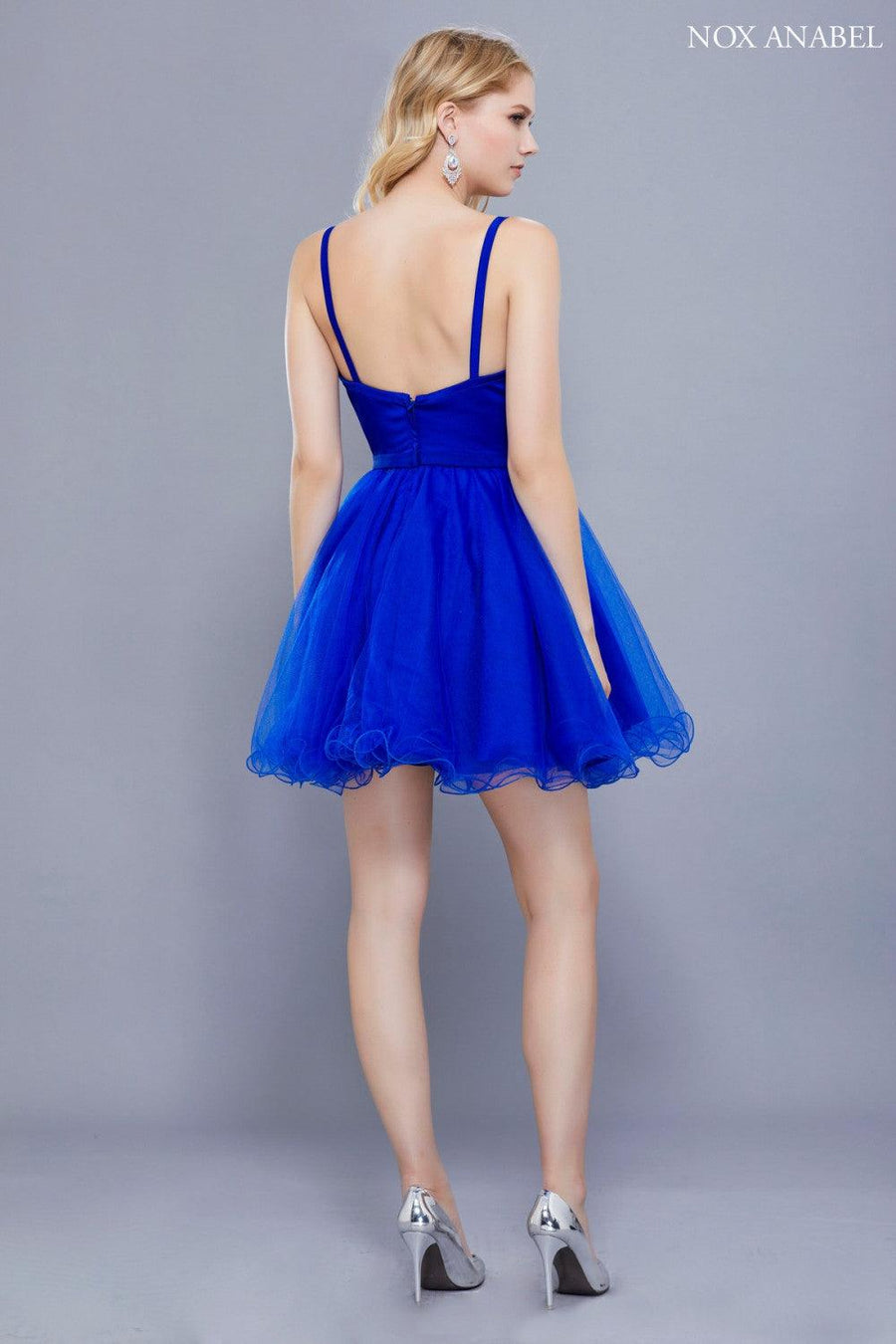 Short Sleeveless Tulle Formal Homecoming Prom Dress - The Dress Outlet Nox Anabel