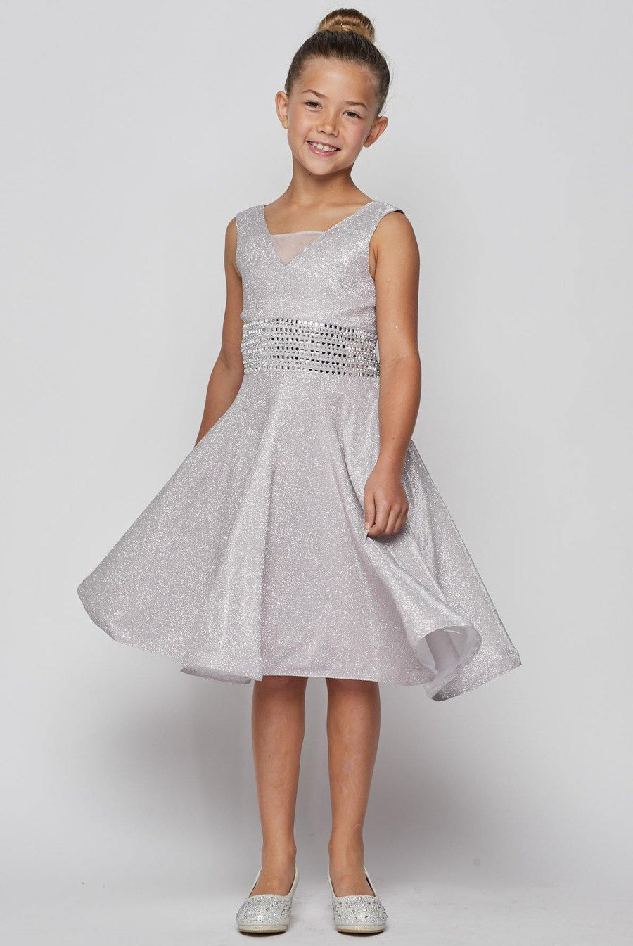 Short Sparkle Flower Girl Dress - The Dress Outlet Cinderella Couture