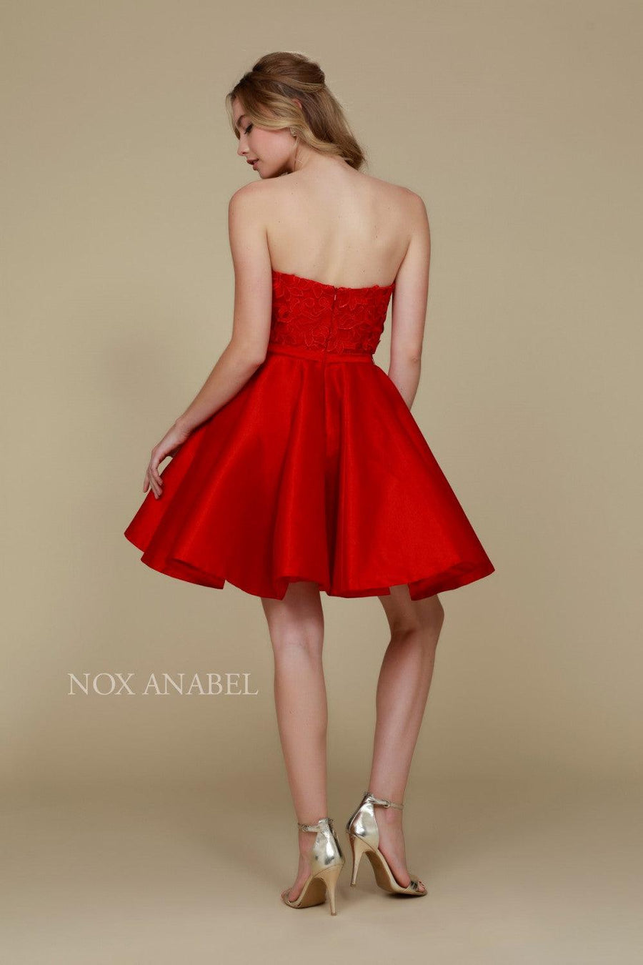 Short Strapless Formal Prom Homecoming Dress - The Dress Outlet Nox Anabel