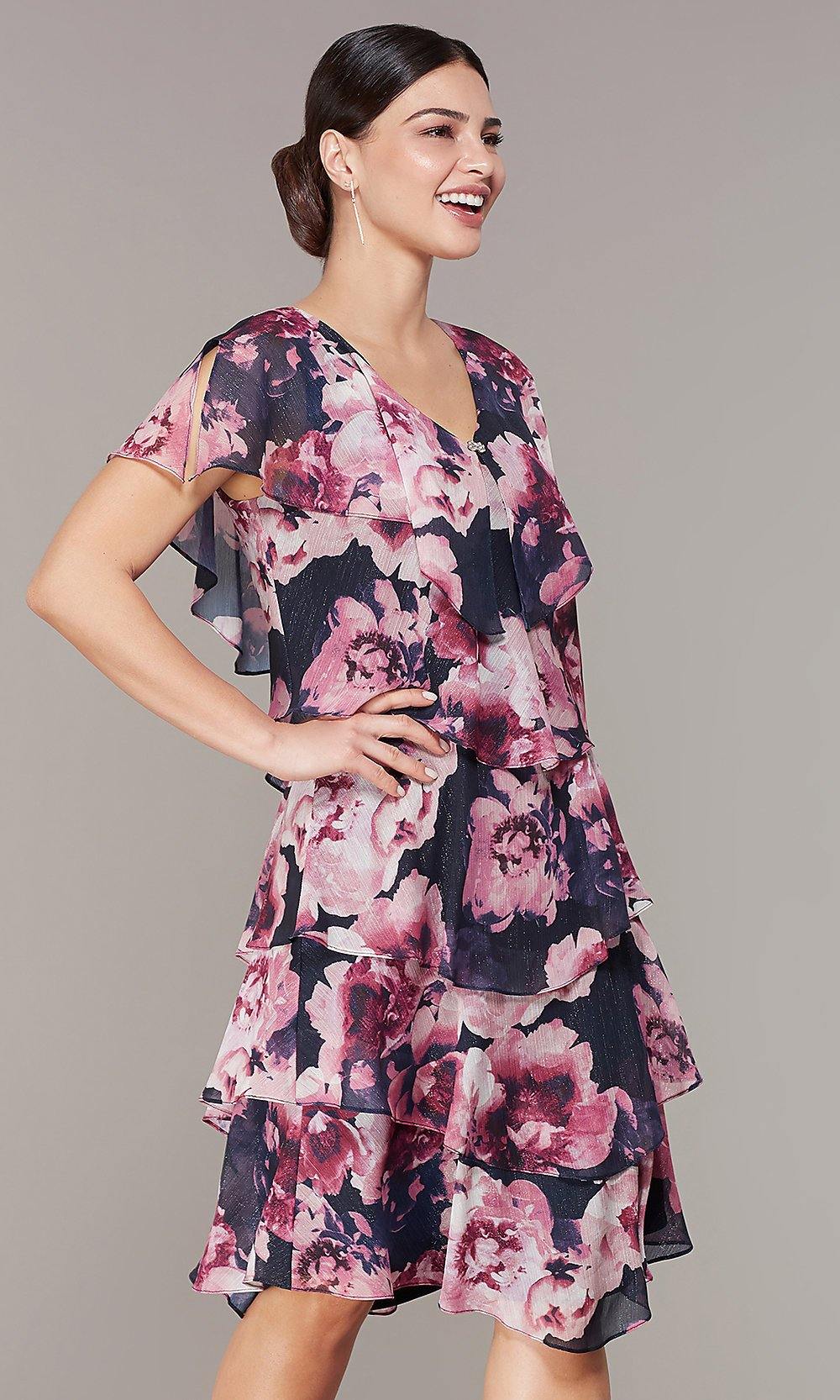 Sl Fashion Short Floral Formal Dress 9171397 - The Dress Outlet