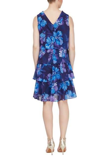 SL Fashion Short formal Floral Dress 9171667 - The Dress Outlet