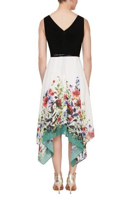 SL Fashion Floral Midi Formal Dress 9177399 - The Dress Outlet