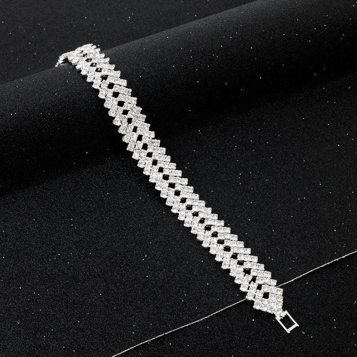 Bridal Wedding Accessories Crystal Rhinestone Bracelets - The Dress Outlet SL