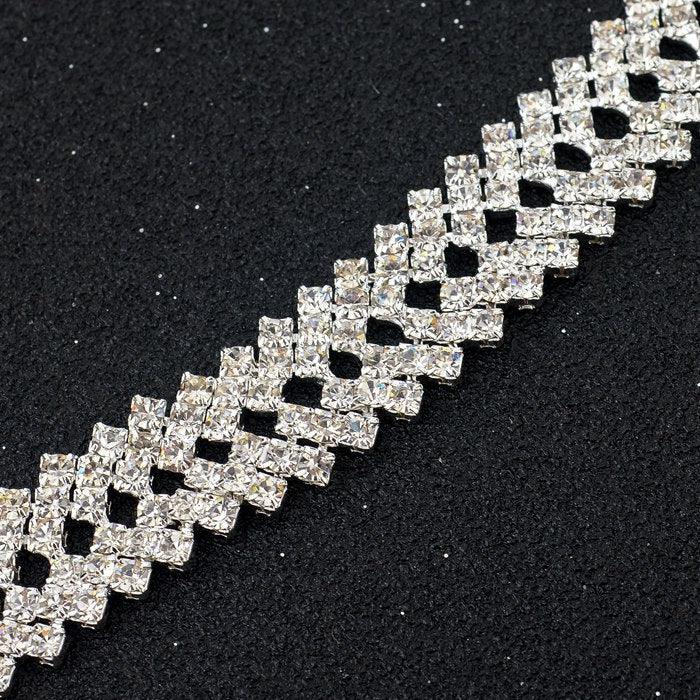 Bridal Wedding Accessories Crystal Rhinestone Bracelets - The Dress Outlet SL