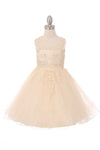 Sleeveless Embellished Short Party Dress Flower Girls - The Dress Outlet Cinderella Couture